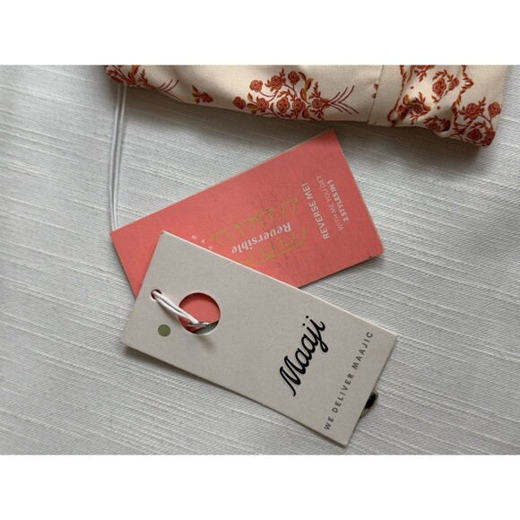 MAAJI Bath Stamp Eloise Long Line Triangle Reversible Bikini Top Sz L New - Picture 9 of 9